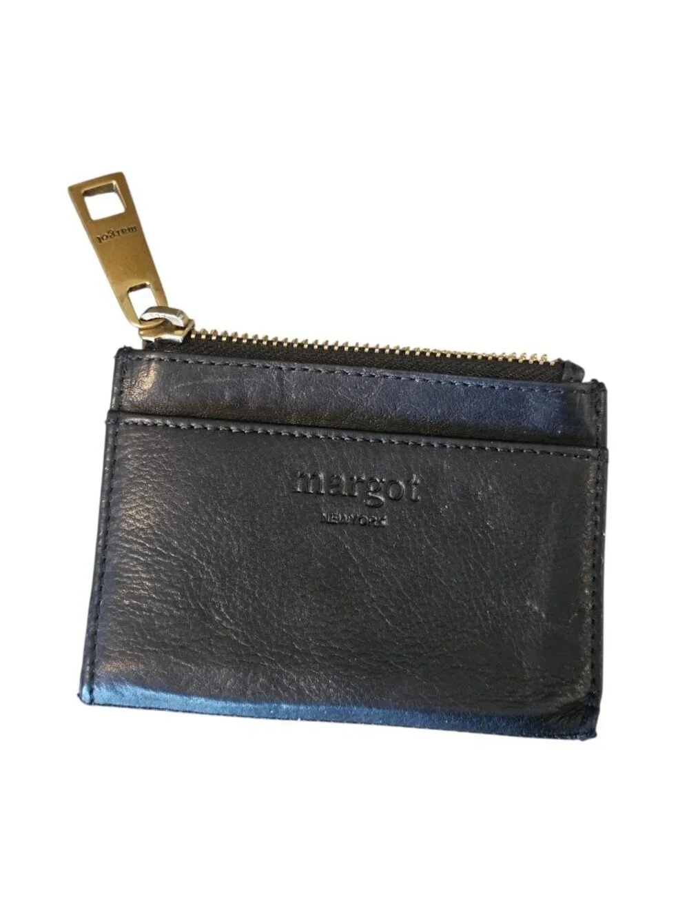 Margot New York Leather Card Case Wallet Black Minimalist READ